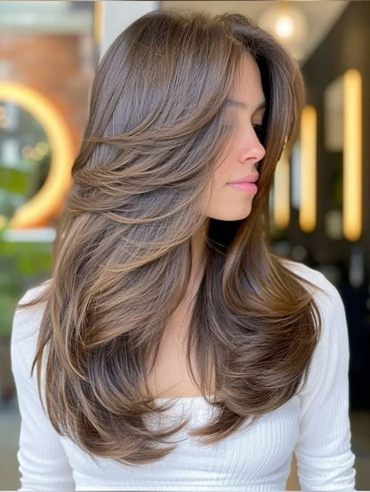 Long Face Framing Layer Hair Topper丨 Natural Volume Hair Topper 丨 Ultra-thin Base | Give You a Chic Look